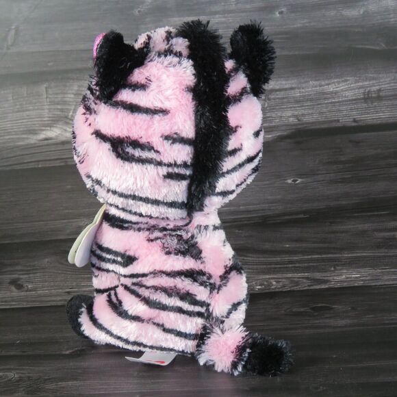 TY Beanie Boos Zoey the Zebra 6" Plush Glam Pink Black Striped Stuffed Animal - Picture 5 of 16